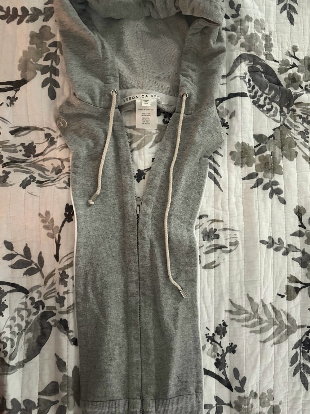 Veronica Beard Light Gray Hooded Zip-Up Dickey Jacket